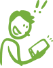 Icon zeigt Person mit Mobiltelefon